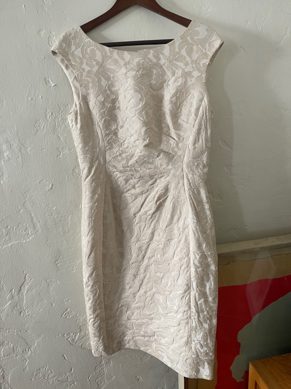 Lauren Ralph Lauren Cream Floral Lace Midi Dress